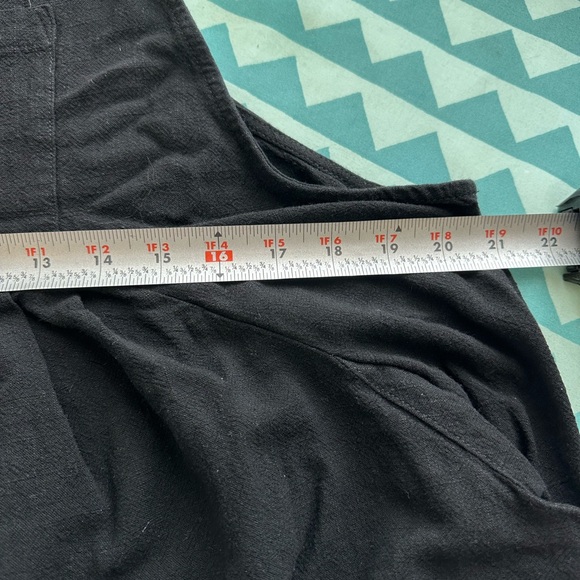 Black Wide Leg Jumpsuit with Adjustable Straps Linen XL short - Picture 5 of 12